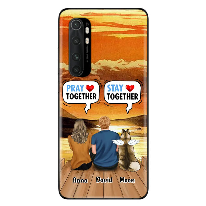 Custom Personalized Couple With Pet Phone Case - Couple With Upto 2 Pets - Gift Idea For Dog/Cat Lover - Pray Together Stay Together - Case For Xiaomi, Oppo And Huawei