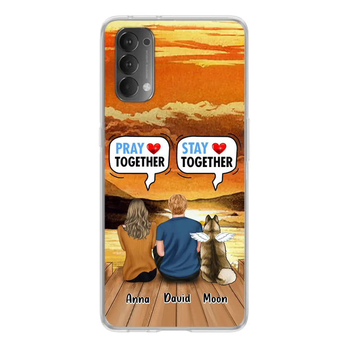 Custom Personalized Couple With Pet Phone Case - Couple With Upto 2 Pets - Gift Idea For Dog/Cat Lover - Pray Together Stay Together - Case For Xiaomi, Oppo And Huawei