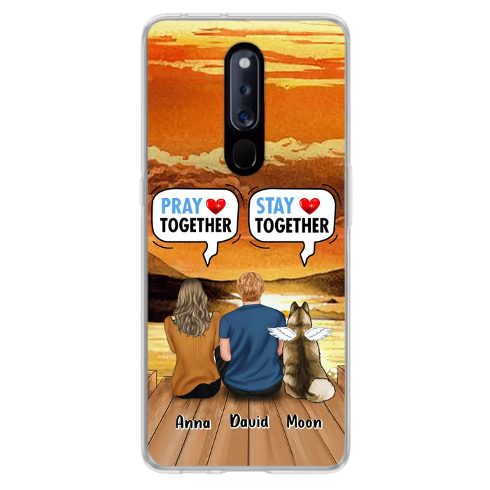 Custom Personalized Couple With Pet Phone Case - Couple With Upto 2 Pets - Gift Idea For Dog/Cat Lover - Pray Together Stay Together - Case For Xiaomi, Oppo And Huawei