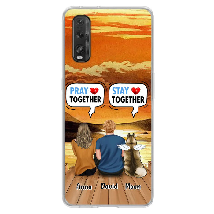 Custom Personalized Couple With Pet Phone Case - Couple With Upto 2 Pets - Gift Idea For Dog/Cat Lover - Pray Together Stay Together - Case For Xiaomi, Oppo And Huawei