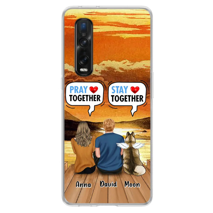 Custom Personalized Couple With Pet Phone Case - Couple With Upto 2 Pets - Gift Idea For Dog/Cat Lover - Pray Together Stay Together - Case For Xiaomi, Oppo And Huawei