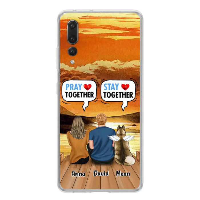 Custom Personalized Couple With Pet Phone Case - Couple With Upto 2 Pets - Gift Idea For Dog/Cat Lover - Pray Together Stay Together - Case For Xiaomi, Oppo And Huawei