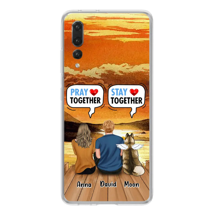 Custom Personalized Couple With Pet Phone Case - Couple With Upto 2 Pets - Gift Idea For Dog/Cat Lover - Pray Together Stay Together - Case For Xiaomi, Oppo And Huawei