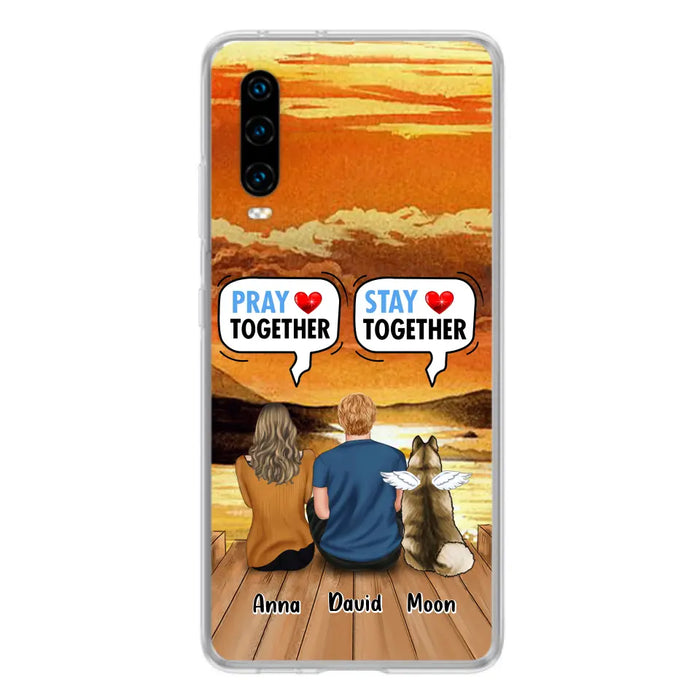 Custom Personalized Couple With Pet Phone Case - Couple With Upto 2 Pets - Gift Idea For Dog/Cat Lover - Pray Together Stay Together - Case For Xiaomi, Oppo And Huawei