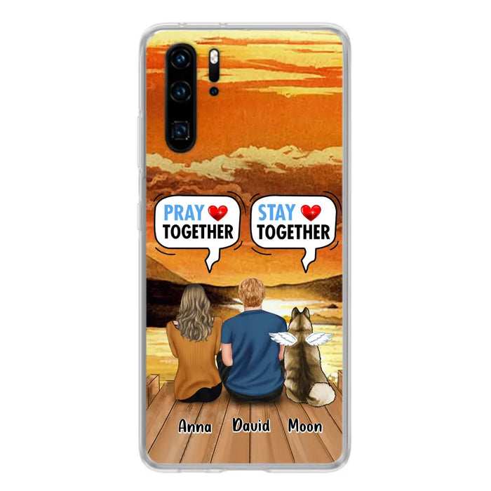 Custom Personalized Couple With Pet Phone Case - Couple With Upto 2 Pets - Gift Idea For Dog/Cat Lover - Pray Together Stay Together - Case For Xiaomi, Oppo And Huawei