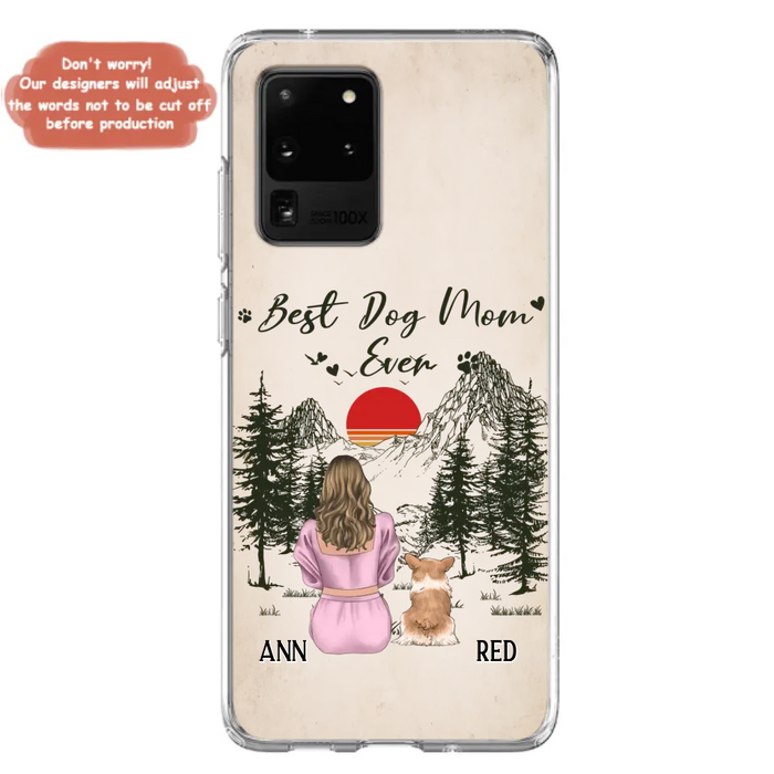 Custom Personalized Dog Mom Phone Case - Upto 4 Dogs - Mother's Day Gift Idea Dog Lovers - Best Dog Mom Ever - Case For iPhone/Samsung