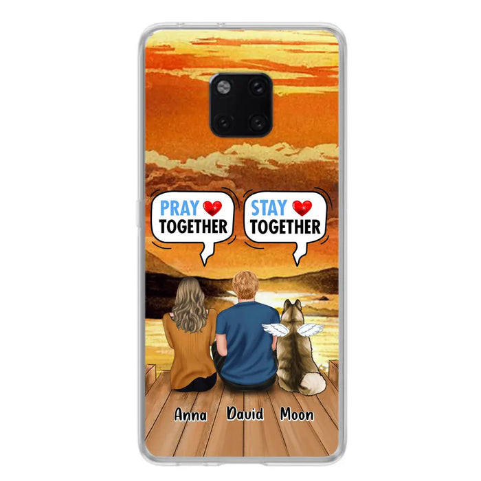 Custom Personalized Couple With Pet Phone Case - Couple With Upto 2 Pets - Gift Idea For Dog/Cat Lover - Pray Together Stay Together - Case For Xiaomi, Oppo And Huawei