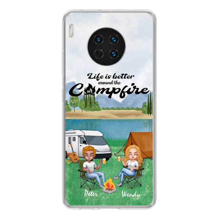 Personalized Camping Couple With Dog Phone Case - Couple With Upto 3 Dogs - Gift Idea For Dog/ Camping Lover - Let's Be Adventurers - Case For Xiaomi, Oppo And Huawei