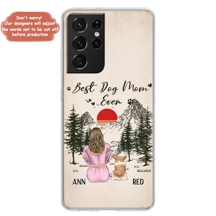 Custom Personalized Dog Mom Phone Case - Upto 4 Dogs - Mother's Day Gift Idea Dog Lovers - Best Dog Mom Ever - Case For iPhone/Samsung