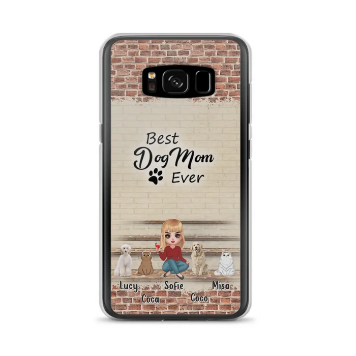 Custom Personalized Dog/Cat Mom Phone Case - Gift Idea For Dog/Cat Lovers/Mother's Day - Upto 3 Dogs/Cats - Best Dog Mom Ever - Cases For iPhone/Samsung