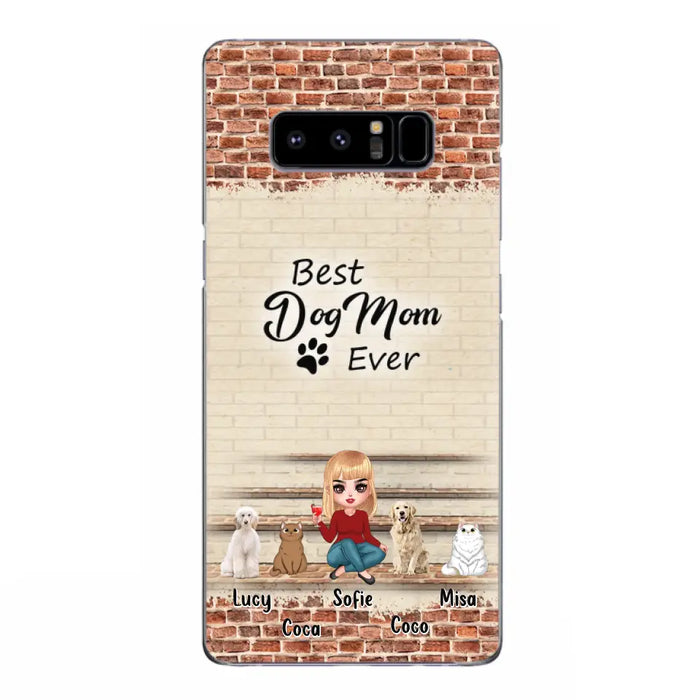 Custom Personalized Dog/Cat Mom Phone Case - Gift Idea For Dog/Cat Lovers/Mother's Day - Upto 3 Dogs/Cats - Best Dog Mom Ever - Cases For iPhone/Samsung