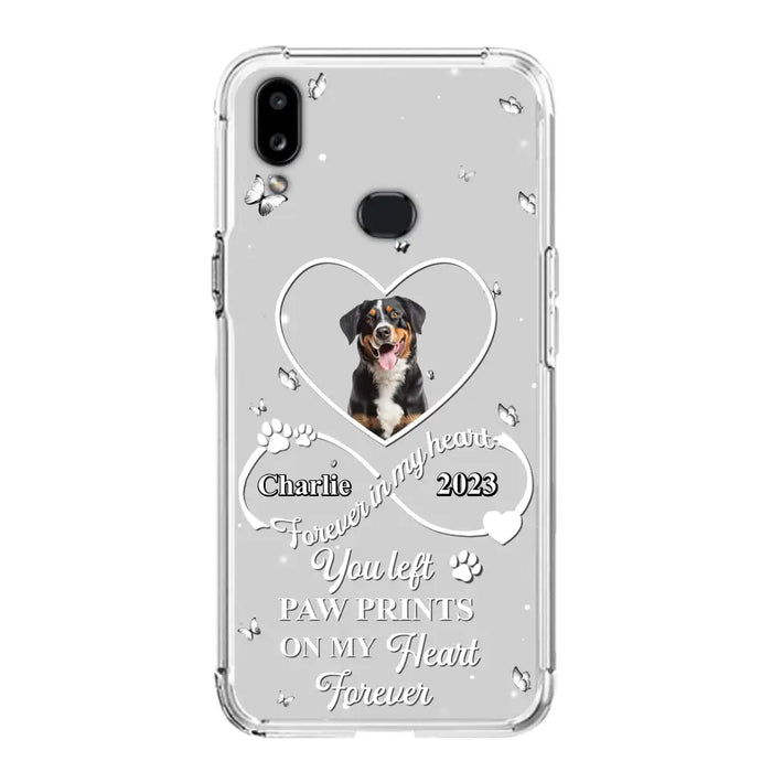 Personalized Memorial Phone Case - Upload Photo - Memorial Gift Idea For Pet Lover - You left paw prints on my heart forever - Case For iPhone/Samsung