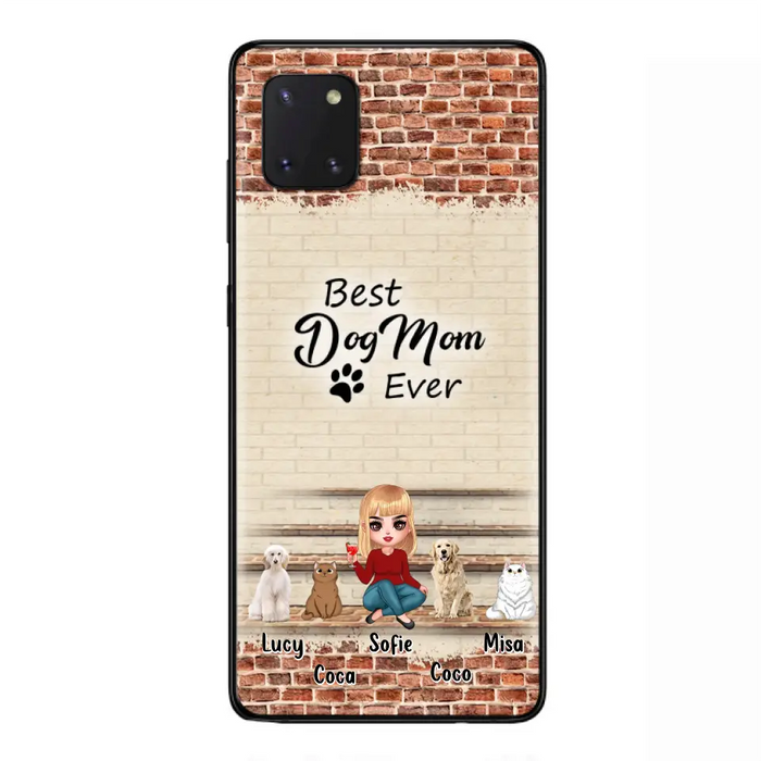 Custom Personalized Dog/Cat Mom Phone Case - Gift Idea For Dog/Cat Lovers/Mother's Day - Upto 3 Dogs/Cats - Best Dog Mom Ever - Cases For iPhone/Samsung