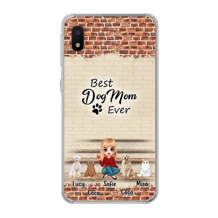 Custom Personalized Dog/Cat Mom Phone Case - Gift Idea For Dog/Cat Lovers/Mother's Day - Upto 3 Dogs/Cats - Best Dog Mom Ever - Cases For iPhone/Samsung