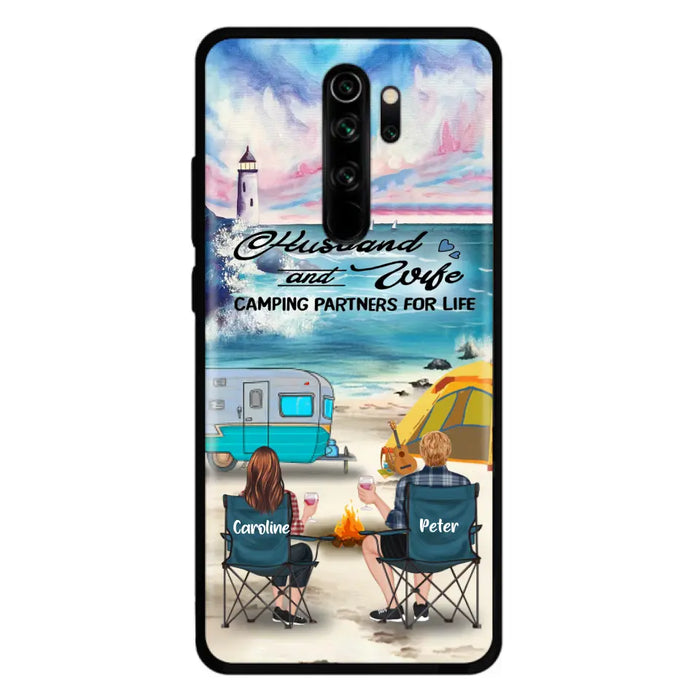 Custom Personalized Beach Camping Phone Case - Couple/ Parents With Upto 3 Kids And 3 Pets - Gift Idea For Camping Lover - Case For Xiaomi, Oppo And Huawei