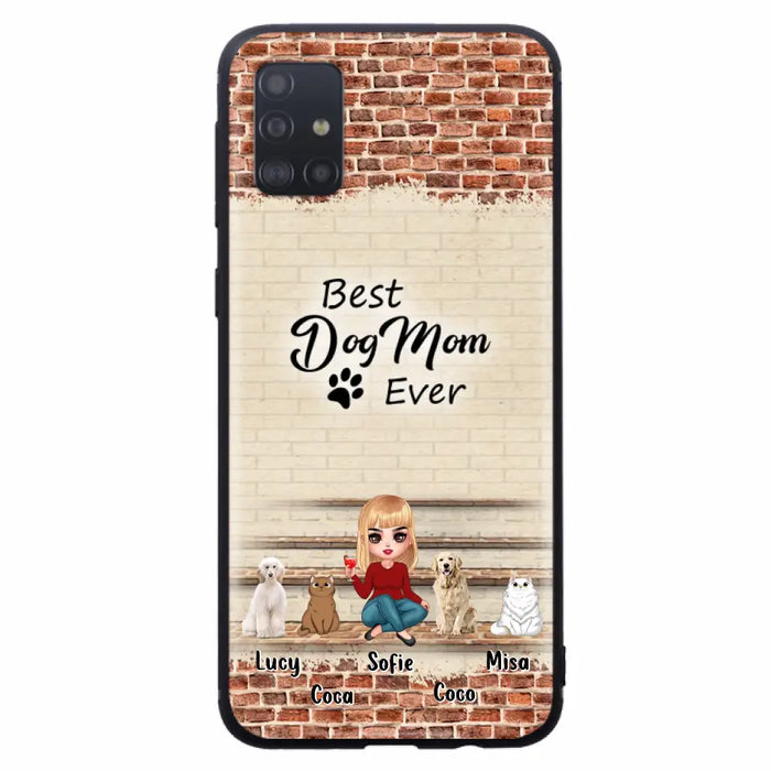 Custom Personalized Dog/Cat Mom Phone Case - Gift Idea For Dog/Cat Lovers/Mother's Day - Upto 3 Dogs/Cats - Best Dog Mom Ever - Cases For iPhone/Samsung