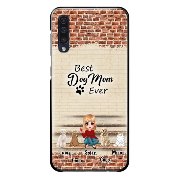 Custom Personalized Dog/Cat Mom Phone Case - Gift Idea For Dog/Cat Lovers/Mother's Day - Upto 3 Dogs/Cats - Best Dog Mom Ever - Cases For iPhone/Samsung