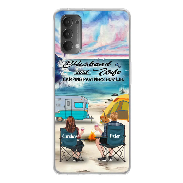 Custom Personalized Beach Camping Phone Case - Couple/ Parents With Upto 3 Kids And 3 Pets - Gift Idea For Camping Lover - Case For Xiaomi, Oppo And Huawei