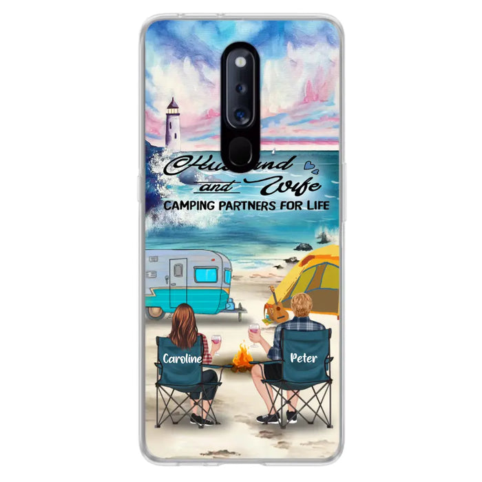 Custom Personalized Beach Camping Phone Case - Couple/ Parents With Upto 3 Kids And 3 Pets - Gift Idea For Camping Lover - Case For Xiaomi, Oppo And Huawei