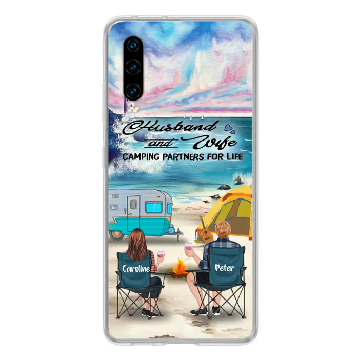 Custom Personalized Beach Camping Phone Case - Couple/ Parents With Upto 3 Kids And 3 Pets - Gift Idea For Camping Lover - Case For Xiaomi, Oppo And Huawei