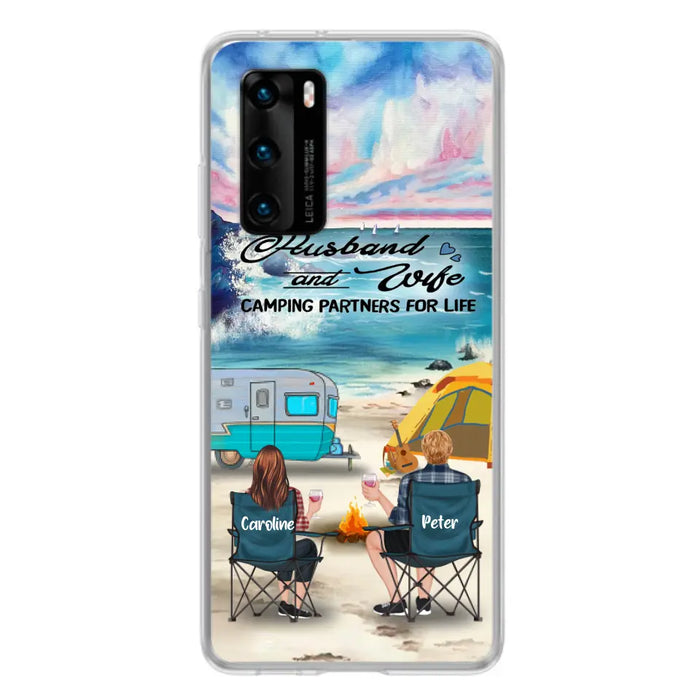 Custom Personalized Beach Camping Phone Case - Couple/ Parents With Upto 3 Kids And 3 Pets - Gift Idea For Camping Lover - Case For Xiaomi, Oppo And Huawei