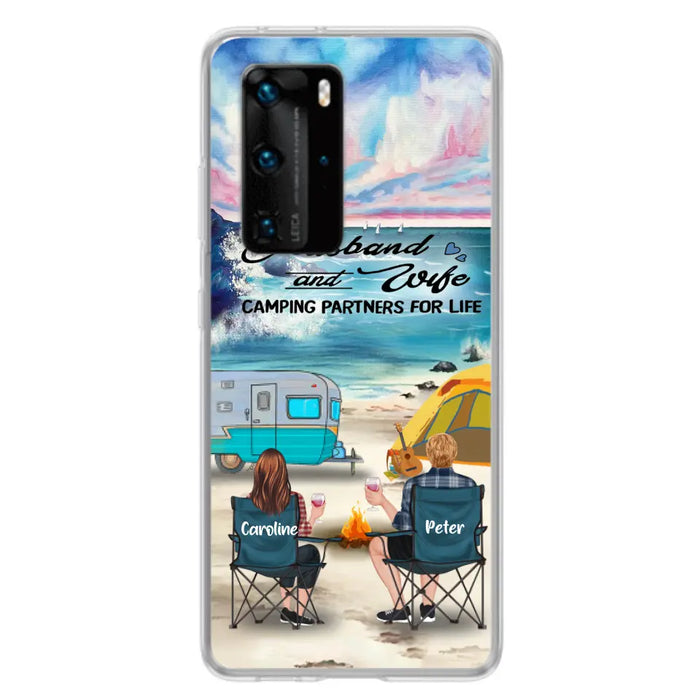 Custom Personalized Beach Camping Phone Case - Couple/ Parents With Upto 3 Kids And 3 Pets - Gift Idea For Camping Lover - Case For Xiaomi, Oppo And Huawei