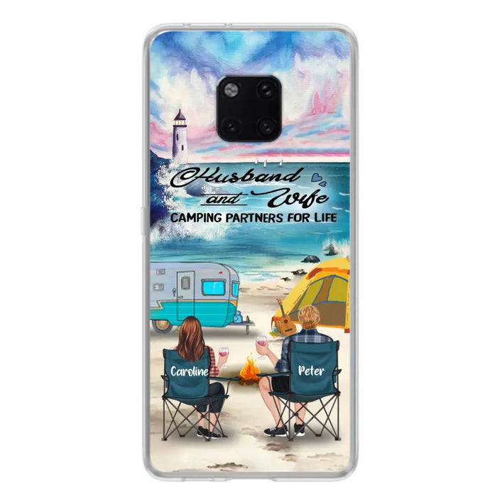 Custom Personalized Beach Camping Phone Case - Couple/ Parents With Upto 3 Kids And 3 Pets - Gift Idea For Camping Lover - Case For Xiaomi, Oppo And Huawei