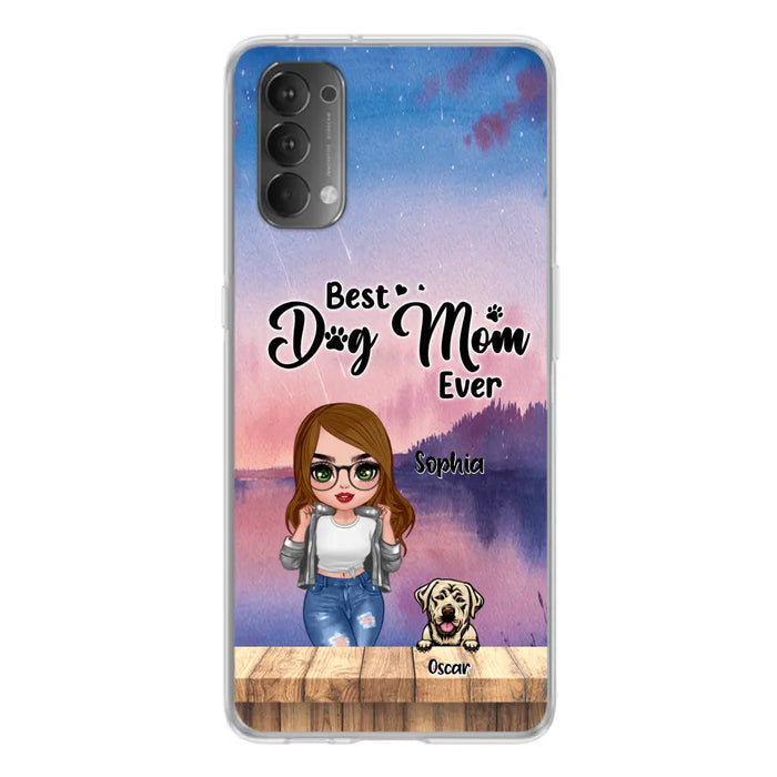 Personalized Dog Mom Chibi Front Phone Case - Gifts For Dog Lover With Up to 4 Dogs - Best Dog Mom Ever - Case For Xiaomi, Oppo And Huawei