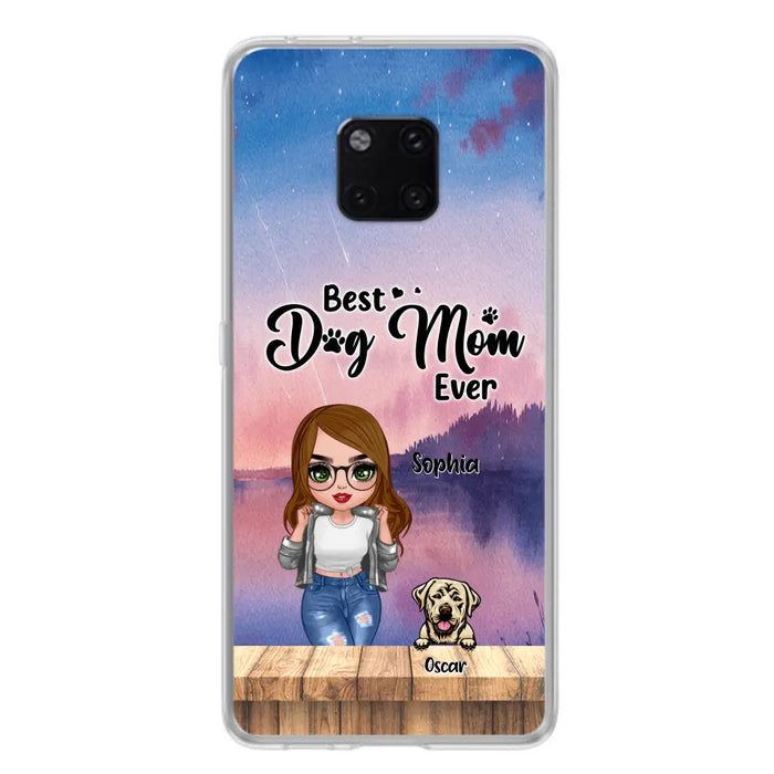 Personalized Dog Mom Chibi Front Phone Case - Gifts For Dog Lover With Up to 4 Dogs - Best Dog Mom Ever - Case For Xiaomi, Oppo And Huawei