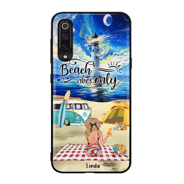 Custom Personalized Camping Beach Phone Case - Upro 4 People - Best Gift For Camping/Couple Lover - The Beach Is Our Happy Place - Case For Xiaomi, Oppo And Huawei