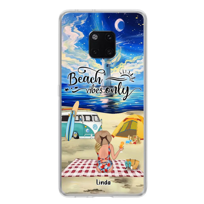 Custom Personalized Camping Beach Phone Case - Upro 4 People - Best Gift For Camping/Couple Lover - The Beach Is Our Happy Place - Case For Xiaomi, Oppo And Huawei