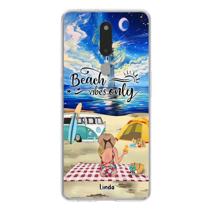 Custom Personalized Camping Beach Phone Case - Upro 4 People - Best Gift For Camping/Couple Lover - The Beach Is Our Happy Place - Case For Xiaomi, Oppo And Huawei