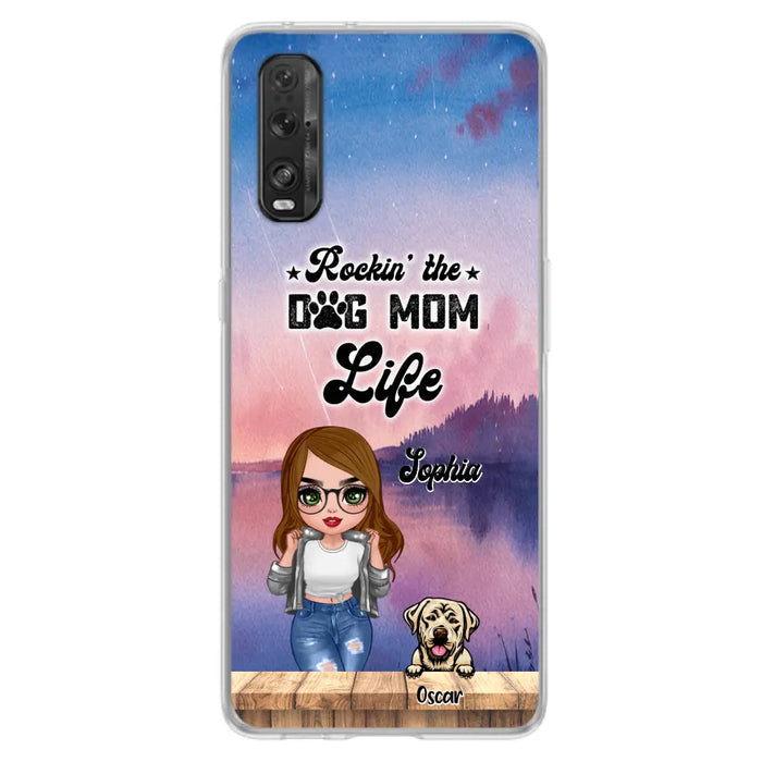 Custom Personalized Dog Mom Chibi Front Phone Case - Gifts For Dog Lover With Up to 4 Dogs - Rockin' The Dog Mom Life - Case For Xiaomi, Oppo And Huawei