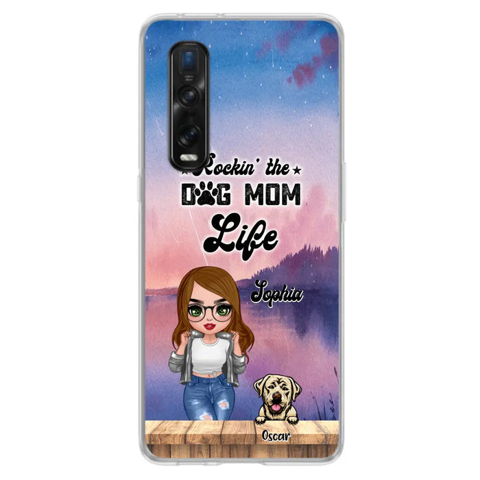 Custom Personalized Dog Mom Chibi Front Phone Case - Gifts For Dog Lover With Up to 4 Dogs - Rockin' The Dog Mom Life - Case For Xiaomi, Oppo And Huawei