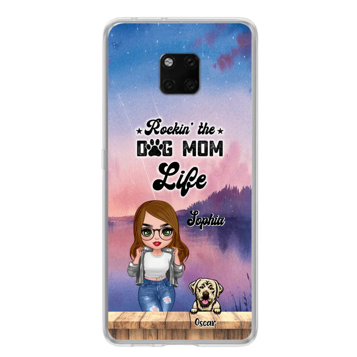 Custom Personalized Dog Mom Chibi Front Phone Case - Gifts For Dog Lover With Up to 4 Dogs - Rockin' The Dog Mom Life - Case For Xiaomi, Oppo And Huawei