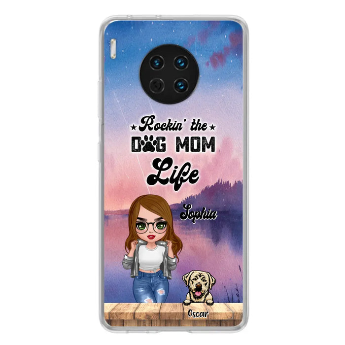 Custom Personalized Dog Mom Chibi Front Phone Case - Gifts For Dog Lover With Up to 4 Dogs - Rockin' The Dog Mom Life - Case For Xiaomi, Oppo And Huawei