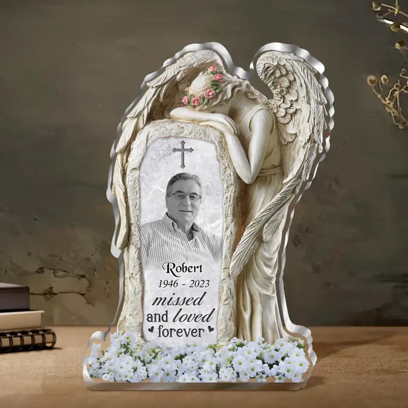 Personalized In Loving Memory Acrylic Plaque - Upload Photo - Memorial Gift Idea For Christmas/Family Member - Missed And Loved Forever