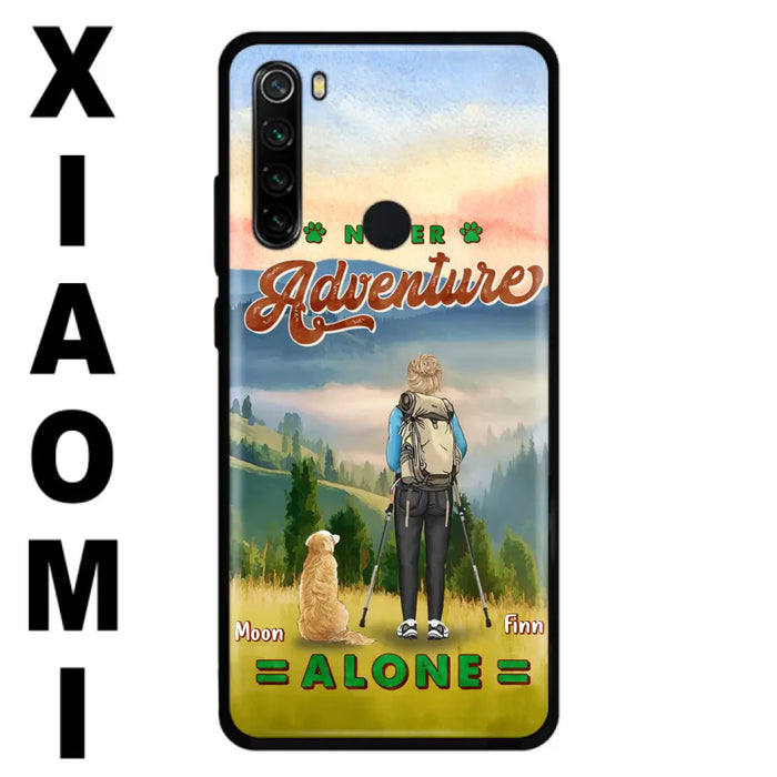 Custom Personalized Solo Hiking With Dogs Phone Case - Woman/Man With Upto 4 Dogs - Gift Idea For Hiking Lovers - Cases For Oppo, Xiaomi And Huawei