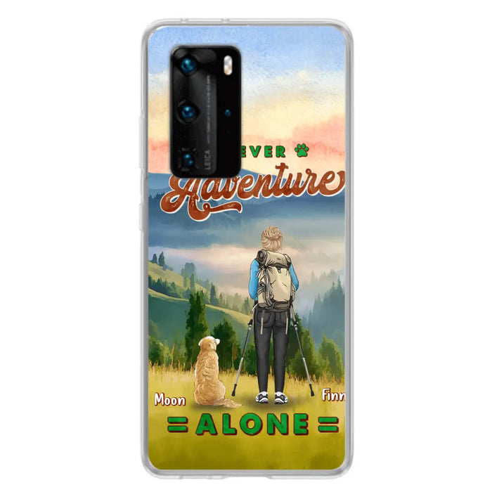 Custom Personalized Solo Hiking With Dogs Phone Case - Woman/Man With Upto 4 Dogs - Gift Idea For Hiking Lovers - Cases For Oppo, Xiaomi And Huawei