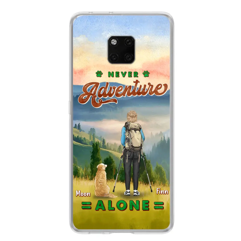 Personalized Solo Hiking With Dogs Phone Case - Woman/Man With Up to 4 Dogs - Gift Idea For Hiking Lovers - Cases For Oppo, Xiaomi And Huawei