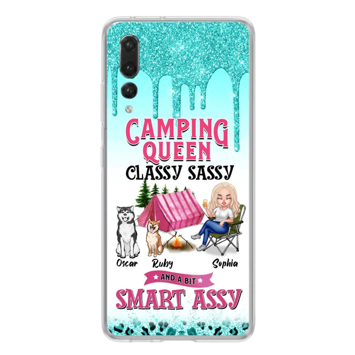 Custom Personalized Camping Huawei/Oppo/Xiaomi Case - Gift for Camping Lovers, Dog Mom - Camping Queen Dog Mom - Up to 2 Dogs - Camping Queen classy sassy and a bit smart