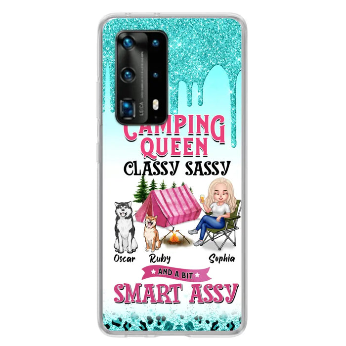 Custom Personalized Camping Huawei/Oppo/Xiaomi Case - Gift for Camping Lovers, Dog Mom - Camping Queen Dog Mom - Up to 2 Dogs - Camping Queen classy sassy and a bit smart