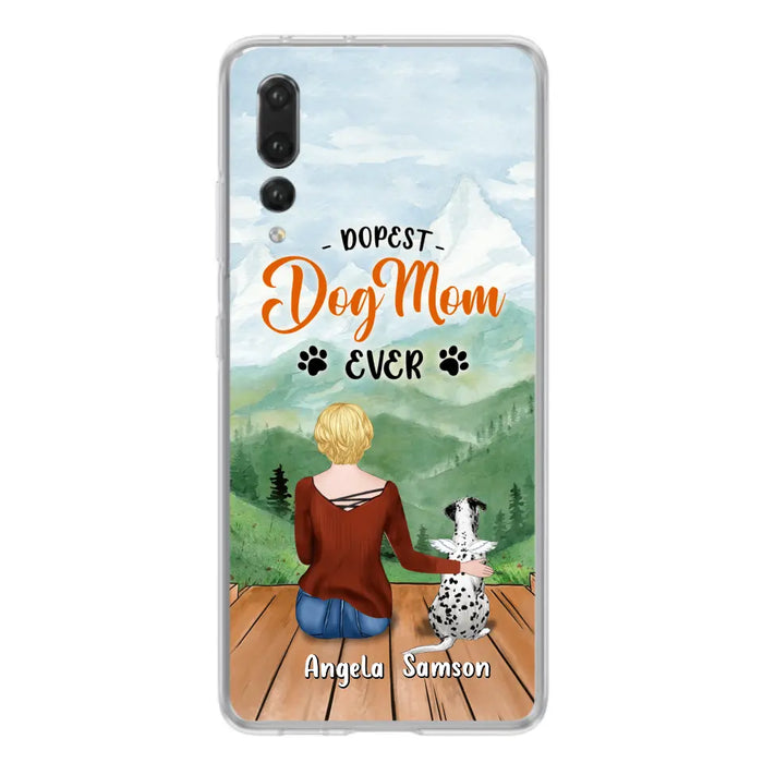 Custom Personalized Dog Mom Phone Case - Upto 5 Dogs - Gift Idea For Dog Lovers  - Dopest Dog Mom Ever - Case For Huawei/Xiaomi/Oppo