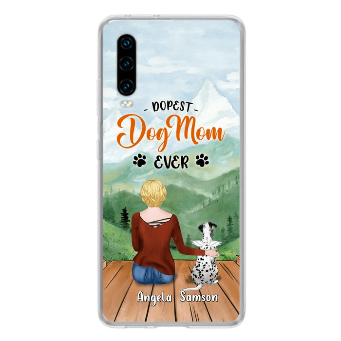 Custom Personalized Dog Mom Phone Case - Upto 5 Dogs - Gift Idea For Dog Lovers  - Dopest Dog Mom Ever - Case For Huawei/Xiaomi/Oppo