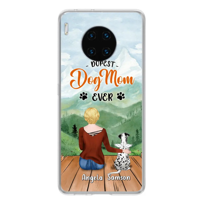 Custom Personalized Dog Mom Phone Case - Upto 5 Dogs - Gift Idea For Dog Lovers  - Dopest Dog Mom Ever - Case For Huawei/Xiaomi/Oppo