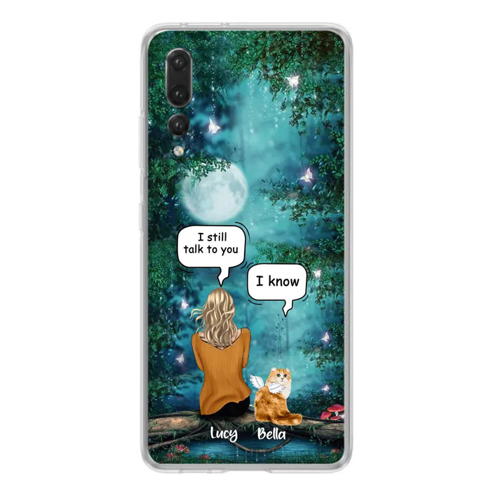 Custom Personalized Cat Memorial Phone Case - Upto 5 Cats - Best Gift For Cat Lover - I still talk to you - Case For Xiaomi, Oppo And Huawei