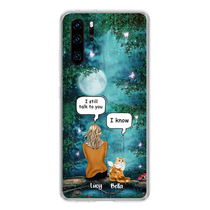 Custom Personalized Cat Memorial Phone Case - Upto 5 Cats - Best Gift For Cat Lover - I still talk to you - Case For Xiaomi, Oppo And Huawei