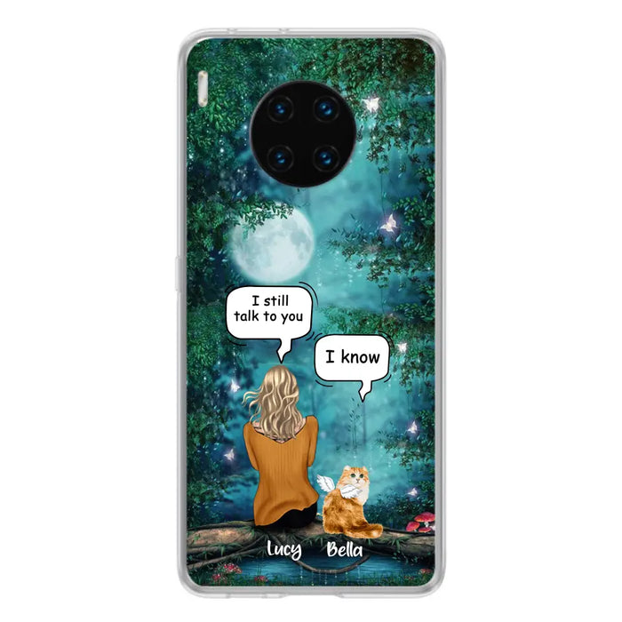 Custom Personalized Cat Memorial Phone Case - Upto 5 Cats - Best Gift For Cat Lover - I still talk to you - Case For Xiaomi, Oppo And Huawei