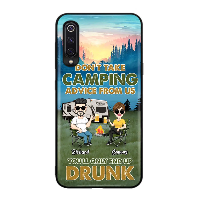 Custom Personalized Camping Friends Phone Case - Upto 7 Friends - Gift Idea For Friends/Camping Lovers - Don't Take Camping Advice From Us You'll Only End Up Drunk - Case for Huawei, Xiaomi & Oppo