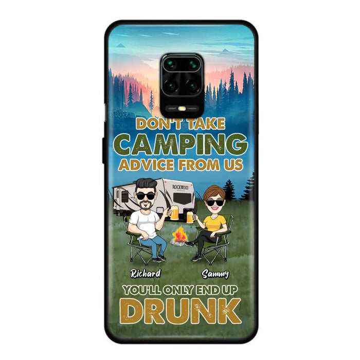 Custom Personalized Camping Friends Phone Case - Upto 7 Friends - Gift Idea For Friends/Camping Lovers - Don't Take Camping Advice From Us You'll Only End Up Drunk - Case for Huawei, Xiaomi & Oppo